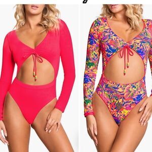 Maaji Cherry Red Rose Long Sleeve Hotsell Surf One Piece sz S NWT $174